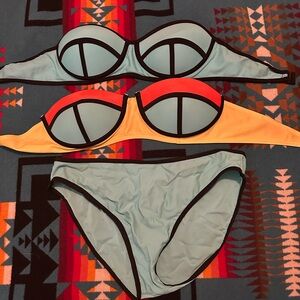Colorblock Bikini Set
